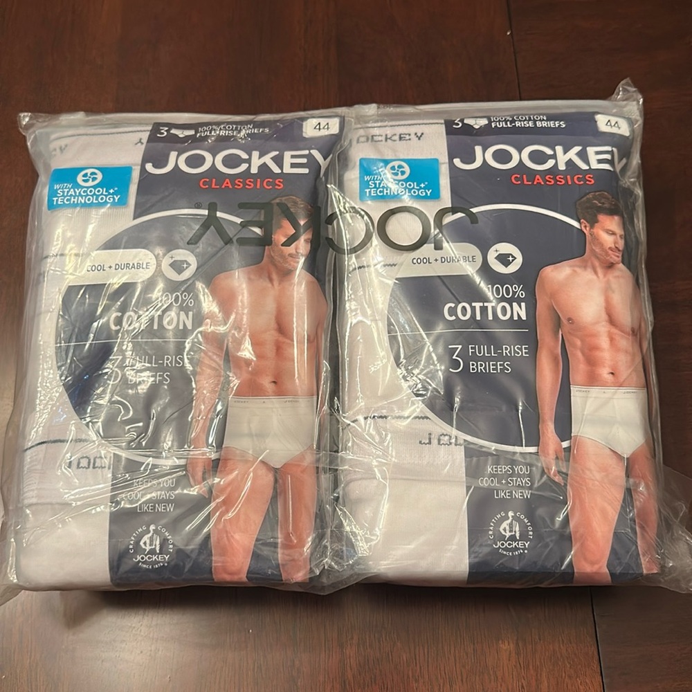4 pkgs unopened 3 pair Men’s Jockey Classic Full-Rise Briefs -Size 44